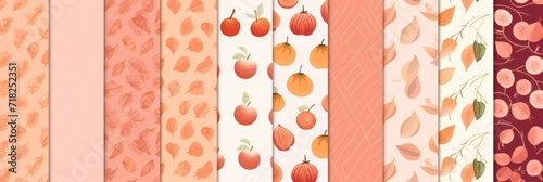 peach different pattern illustrations of individual different woven fabric