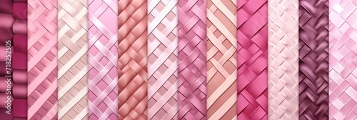pink different pattern illustrations of individual different woven fabric