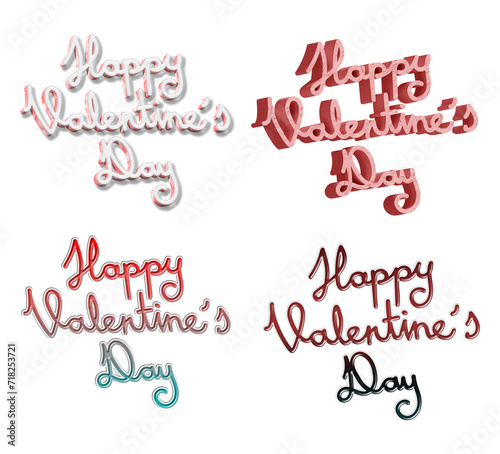 Happy Valentine's Day, 3d greeting card design