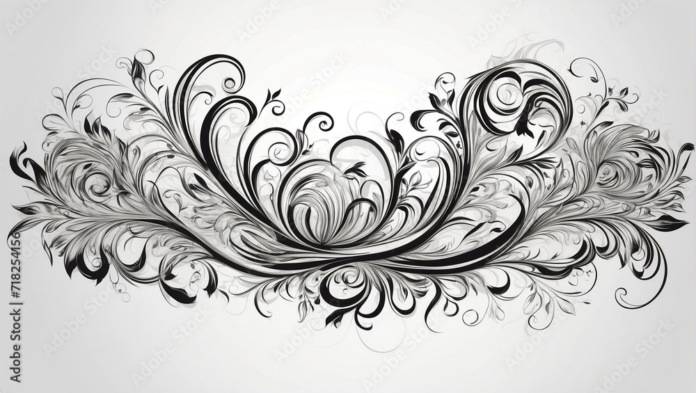 black and white abstract floral background