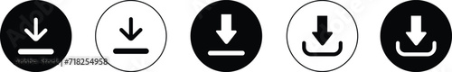 Download icon set . Software download icons, Load symbol. Download button, Download files icon. simple download icon isolated on transparent background. Arrow downloading icon. software download icon.