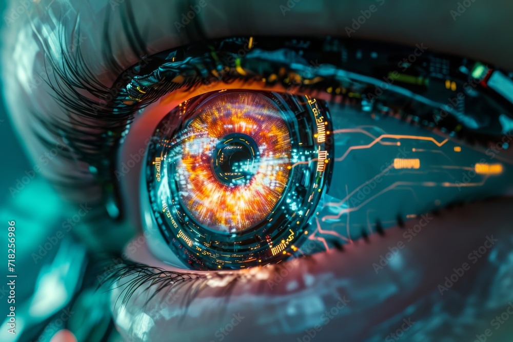 Detailed Image Of Hightech Robotic Eye Featuring Advanced Circuitry For ...