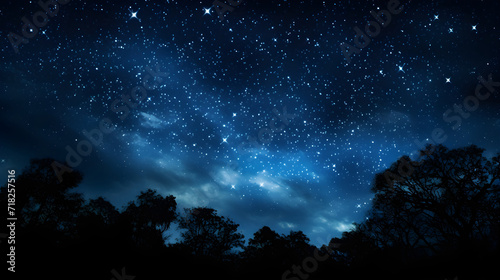 Starry night sky panorama: collision of tranquility and infinite wonder