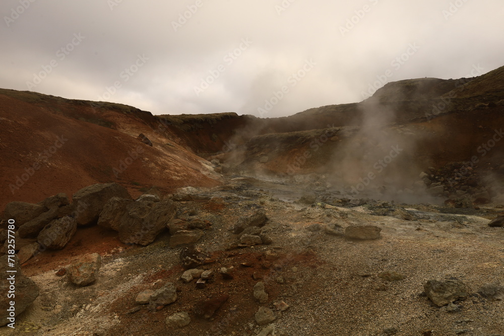 Reykjanesfólkvangur is a beautiful nature preserve in Iceland, filled with natural wonders, including geothermal pools, hot springs Reykjanesfólkvangur is a beautiful nature preserve in Iceland, filled with natural wonders, including geothermal pools, hot springs