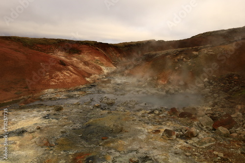 Reykjanesfólkvangur is a beautiful nature preserve in Iceland, filled with natural wonders, including geothermal pools, hot springs © clement