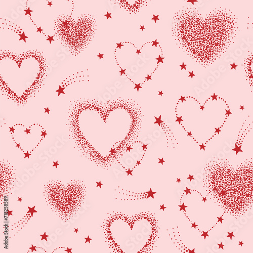 Valentines day Heart Graphic Seamless Repeat Print Vector Design