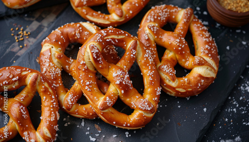 Pretzels on a wooden table