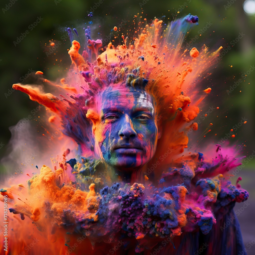 Splashes of paint for Holi in nature Splashes of paint for Holi in nature