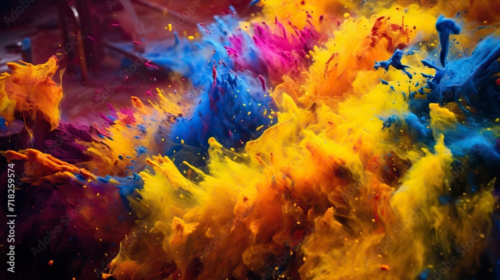 Splashes of paint for Holi in nature Splashes of paint for Holi in nature