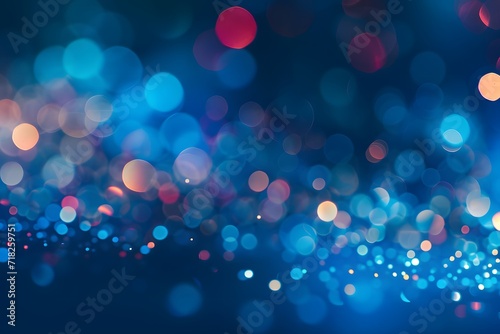 Blue and Red Bokeh Abstract