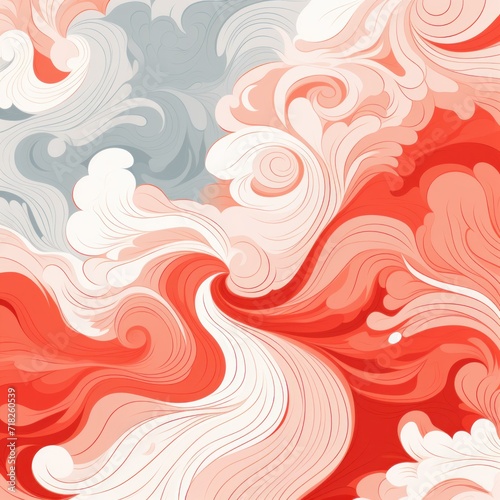 Organic patterns, Coral reefs patterns, white and apricot, vector image