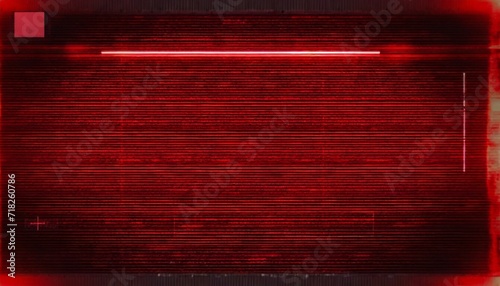retro cctv or vhs video white noise background texture with red recording indicator vintage horizontal scanlines with vignette border grungy distressed horror film backdrop 8k 16 9 3d rendering photo