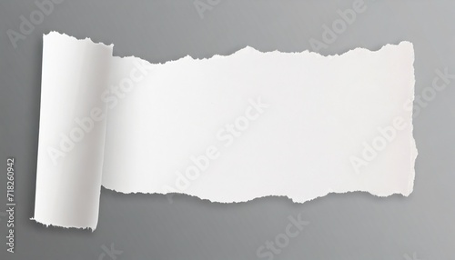 white torn paper on gray background collection paper rip photo