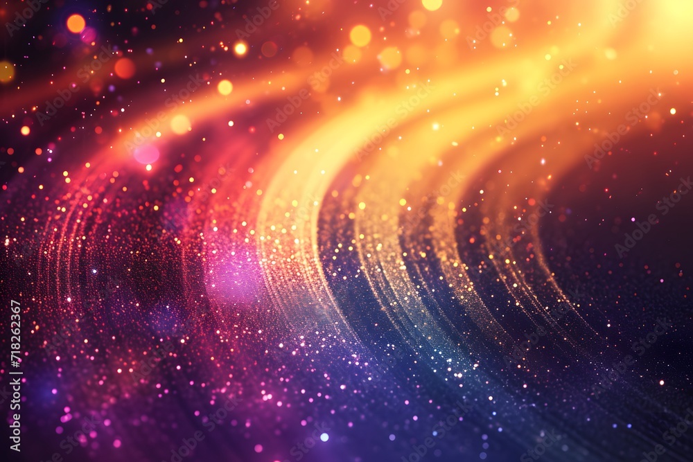Fototapeta premium Rainbow Swirl Light Glitter Abstract Cosmic Background