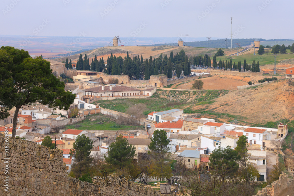 Views of Belmonte town and serra from the walkway of the Castle