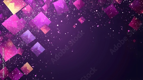 Purple Diamond Background with Pictorial Space, Color Blocks, Glitter, Diamond Dust
