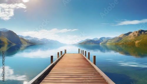serene view from pier to the lake