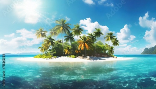 clip art of a tropical island