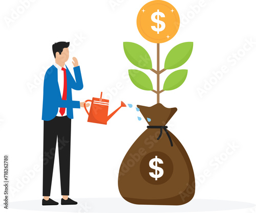 Investment growth and growing money to earn profit from savings, increase wealth from stock market or trading, mutual fund or assets concept
