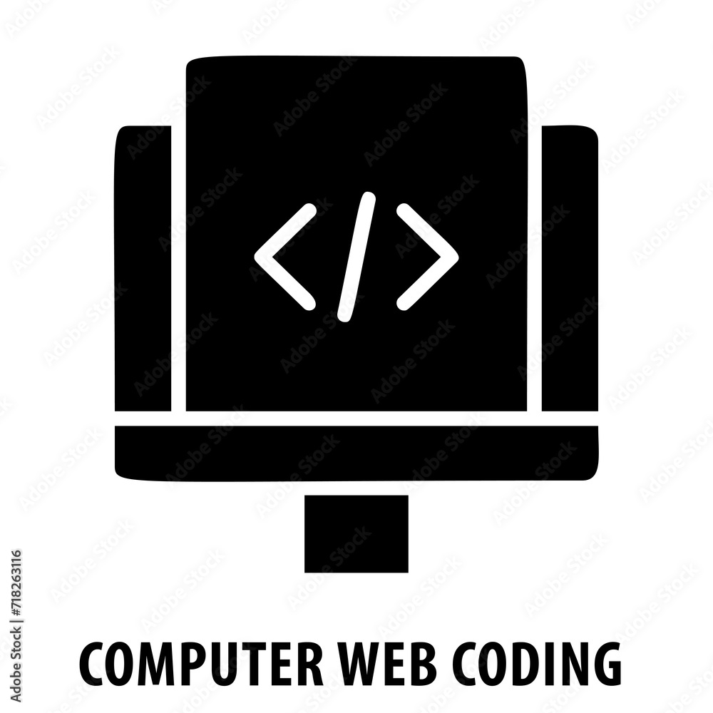 Computer web coding, coding, programming, web development, technology, code, computer, software development, programming language, web coding icon, coding concept Computer web coding, coding, programming, web development, technology, code, computer, software development, programming language, web coding icon, coding concept