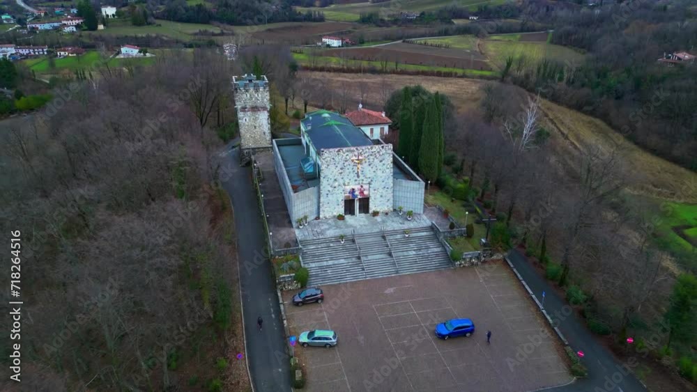 Sanctuary of the Missionary Madonna and ancient medieval castle of Tricesimo.