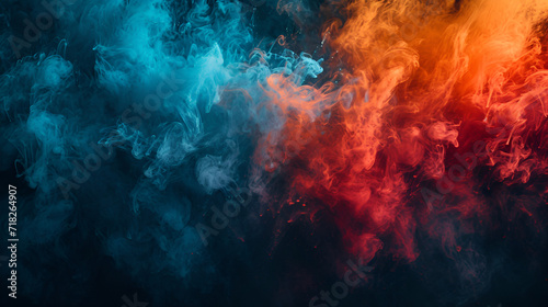 Splash of color paint water or smoke on dark background Generative Ai
