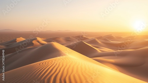Serene Desert Dunes at Sunset © romanets_v