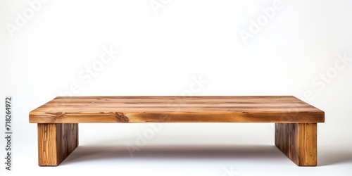Wooden coffee table on a white background.