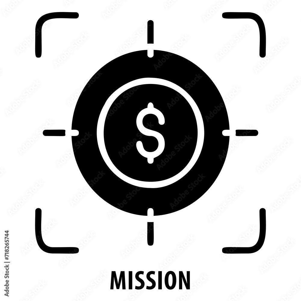 Mission, goal, target, mission icon, objective, purpose, aim ...