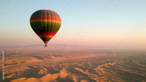 Serene Desert Hot Air Balloon Ride at Sunrise