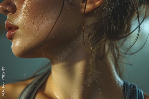 Wallpaper Mural Closeup shot young adult woman sweating after workout.  Torontodigital.ca