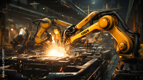 Steel Manufacturing in Industrial Factory with High-Tech Welding and Engineering Equipment
