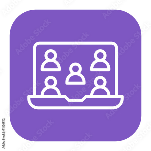 Meeting on Laptop Icon of Work from Home iconset.