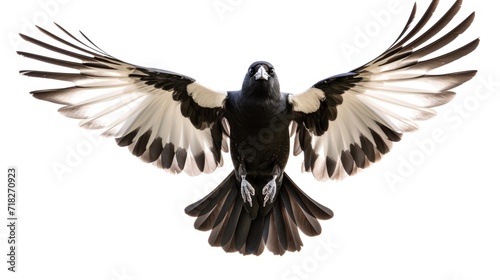 Magnificent Bird in Flight Isolated on White Background