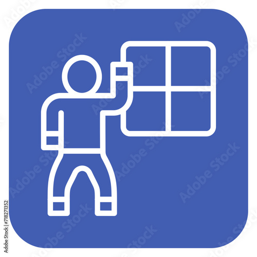 Man Cleaning Window Icon of Housekeeping iconset.