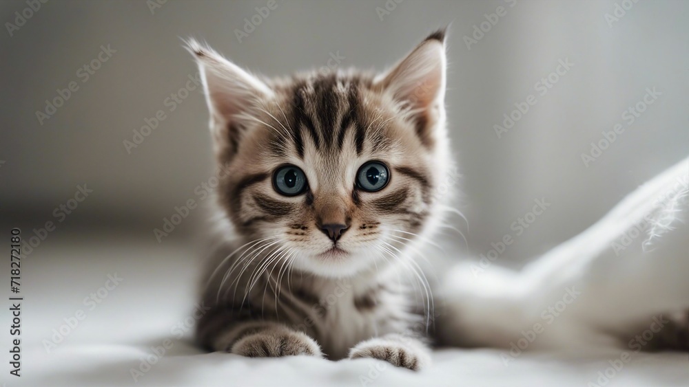 portrait of a kitten Playful scottish kitten cat isolated on white 