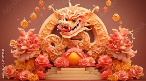 Chinese dragon lunar new year background