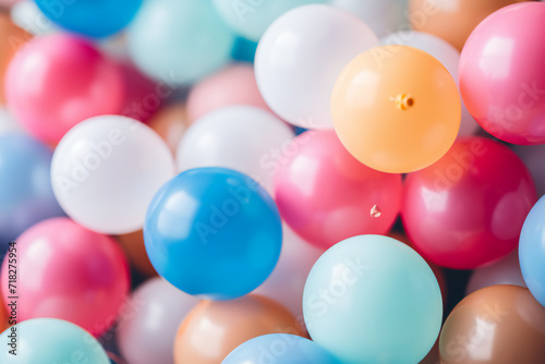 Colourful balloons isolated on white background. Happy Birthday party concept, celebration decoration. Mock up