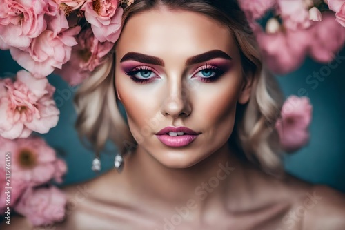 Divine Beauty  A portrait of a young woman with Pink Pastel makeup look