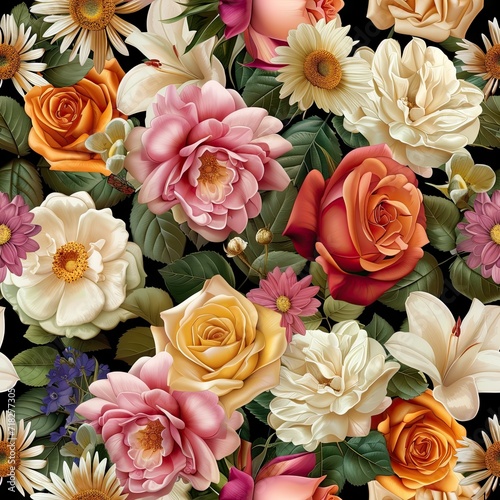 Colorful seamless floral pattern