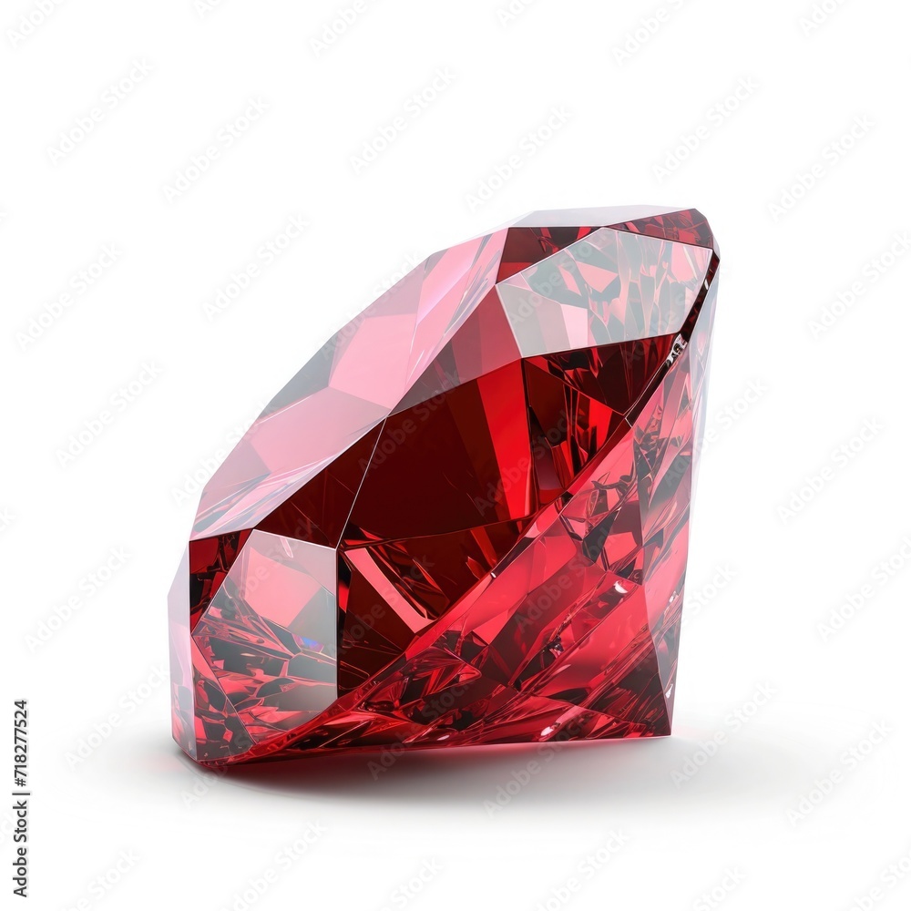 Faceted ruby on white background Faceted ruby on white background