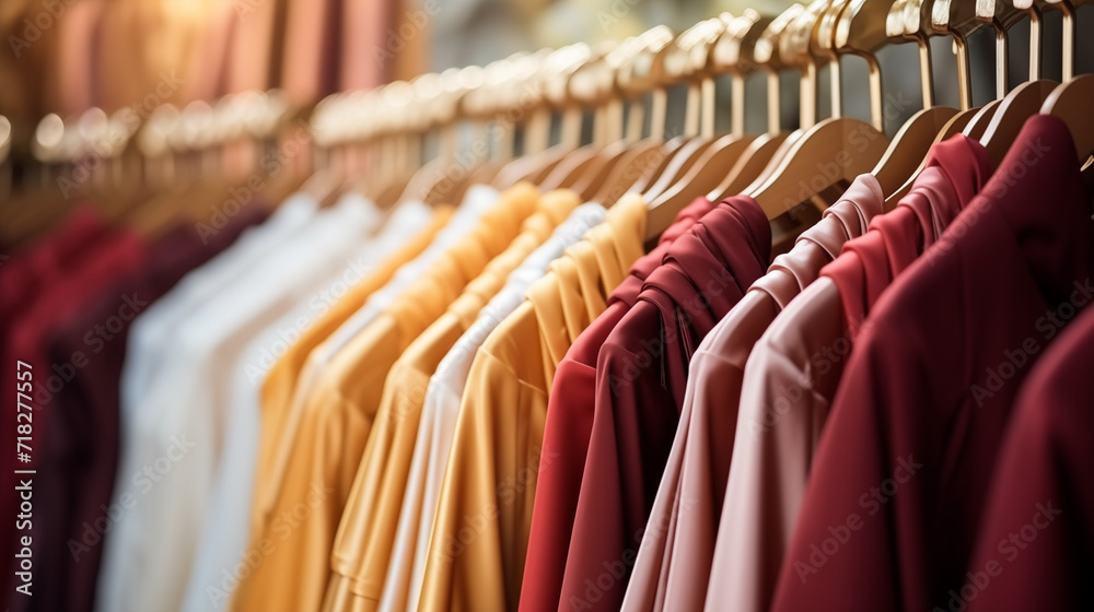 custom made wallpaper toronto digitalRobe de soirée, tenues élégantes sur des portants et cintres. Vêtement, luxe, haute couture. Magasin, habits, mode. Pour conception et création graphique.