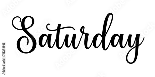 Happy SATURDAY – Text banner with beautiful calligraphy about a day of the week