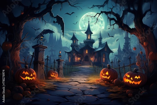 Dark night halloween artwork illustration photo