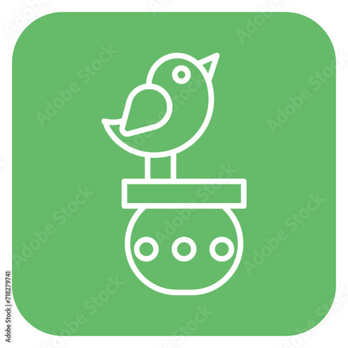 Bird on Flower Pot Icon of Spring iconset.