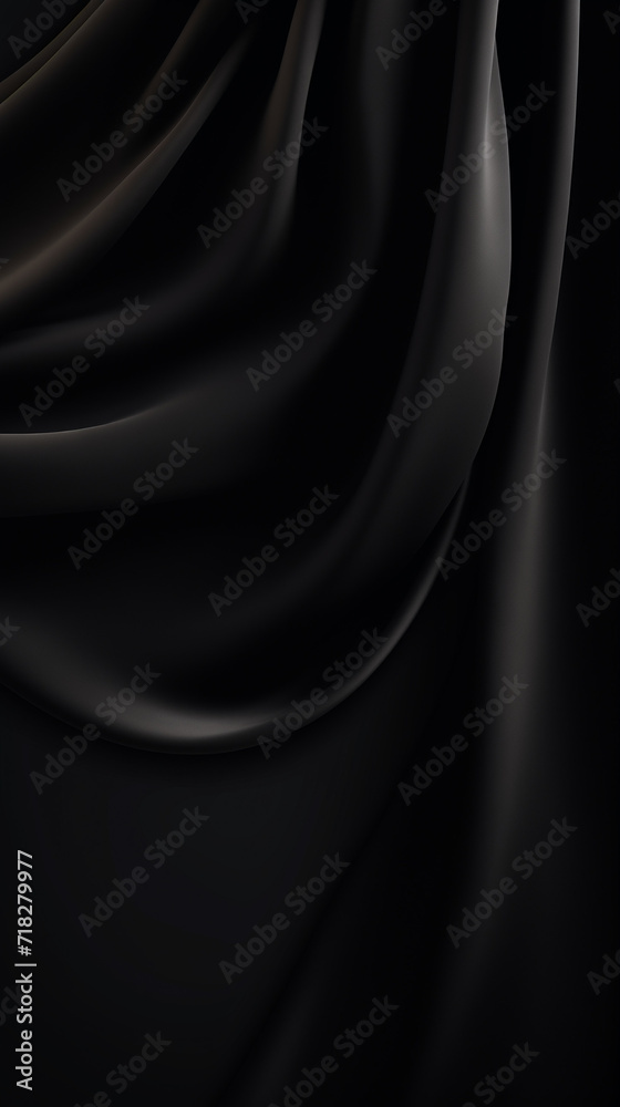 Fototapeta premium Aesthetic black fabrick or curtain background for Instagram stories or reels