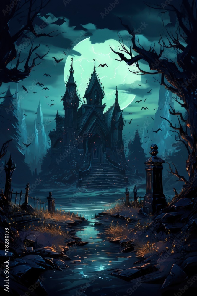 Dark halloween artwork background