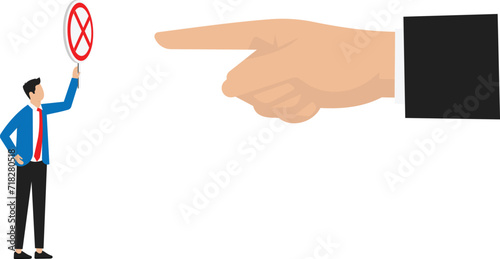 Management skill to stop or compromise disagreement conflict, business war and fight or negotiation concept
