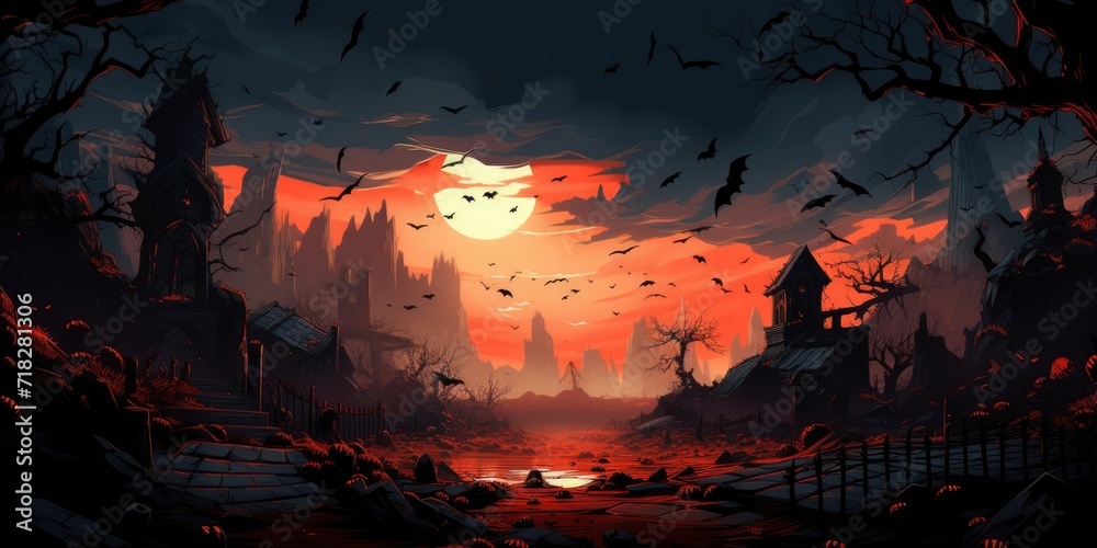 Dark night halloween artwork illustration Dark night halloween artwork illustration