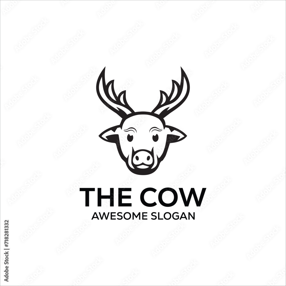 Vector cow mascot illustration logo design Vector cow mascot illustration logo design